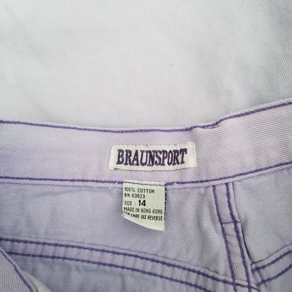Vintage 90s y2k High Rise Waisted Pastel Purple Jean Shorts 10 VSCO Tiktok Indie - Picture 3 of 3
